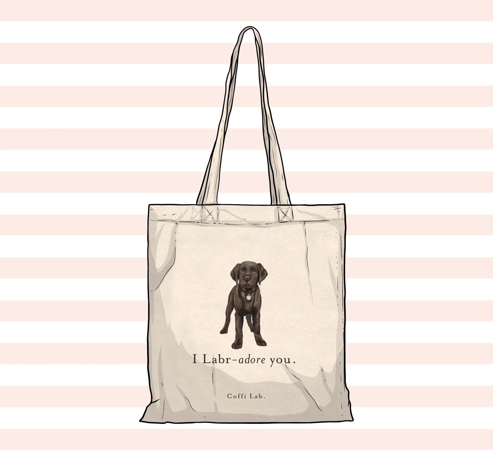 "I Labradore you" Tote - Choc