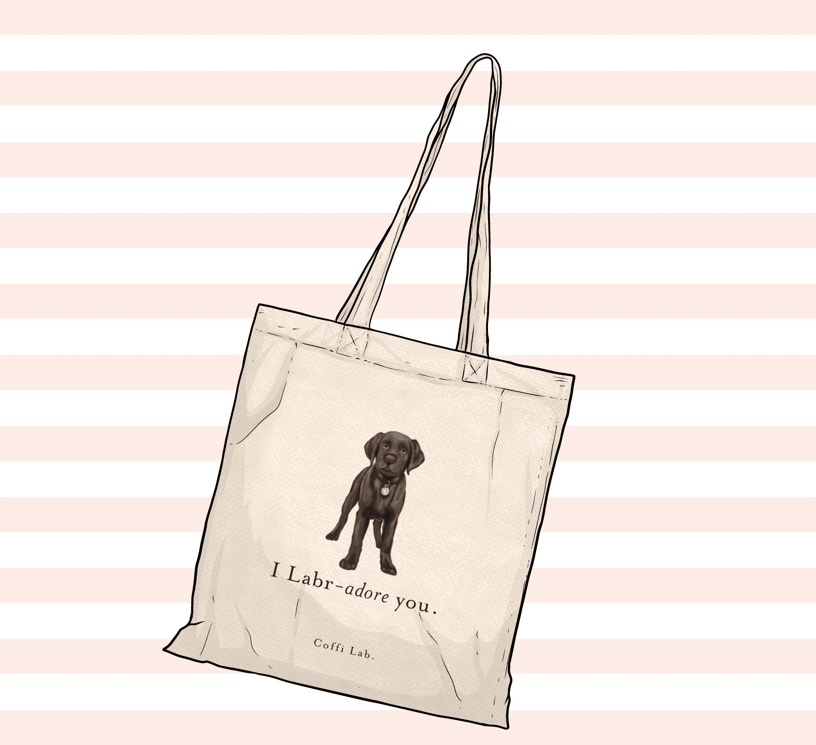 "I Labradore you" Tote - Choc