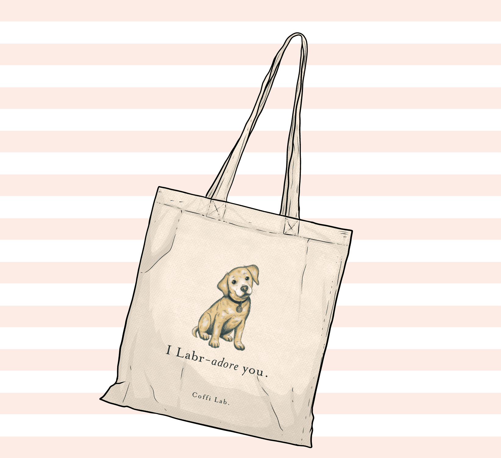 "I Labradore you" Tote - Yellow