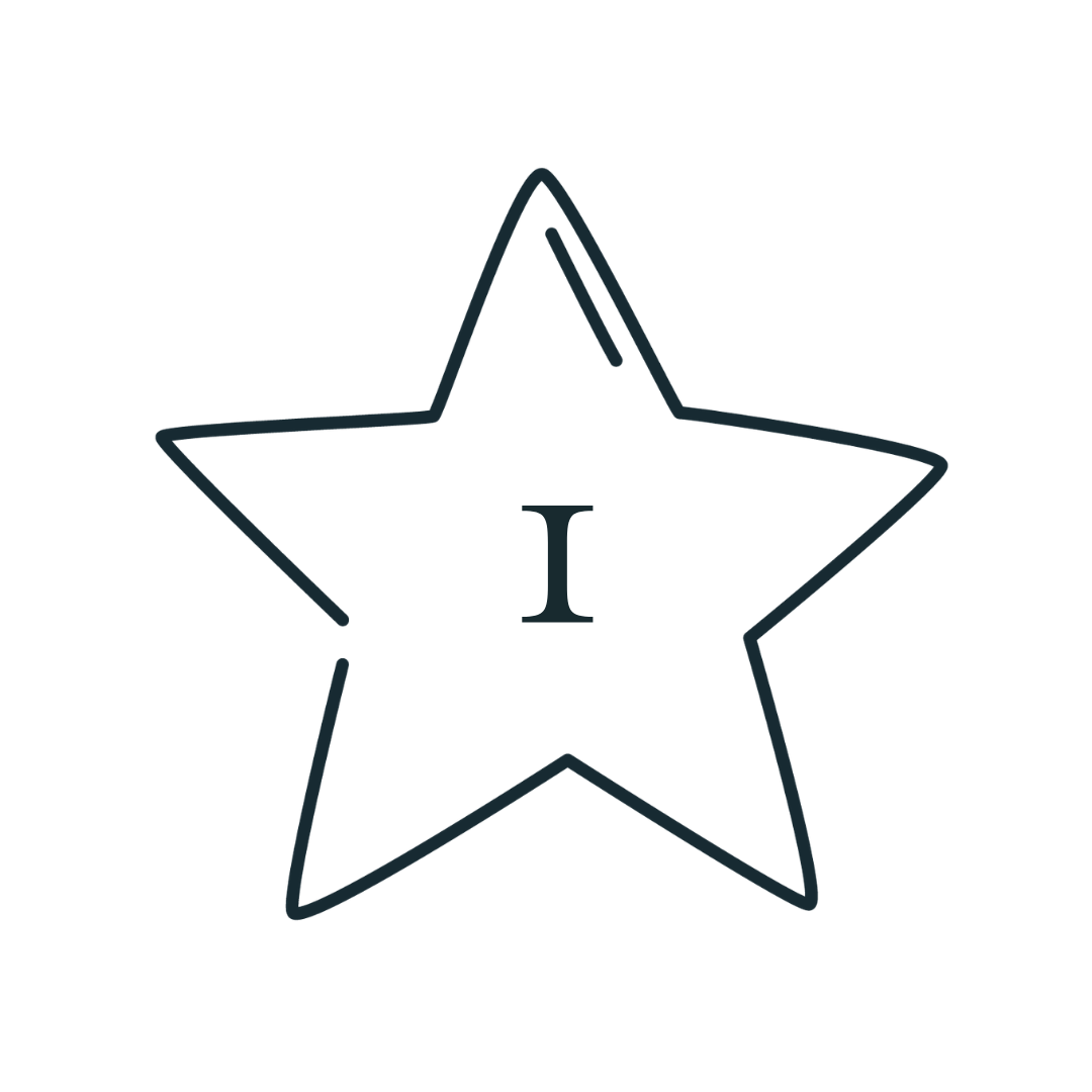 A five-pointed star outline with the Roman numeral I centered inside.