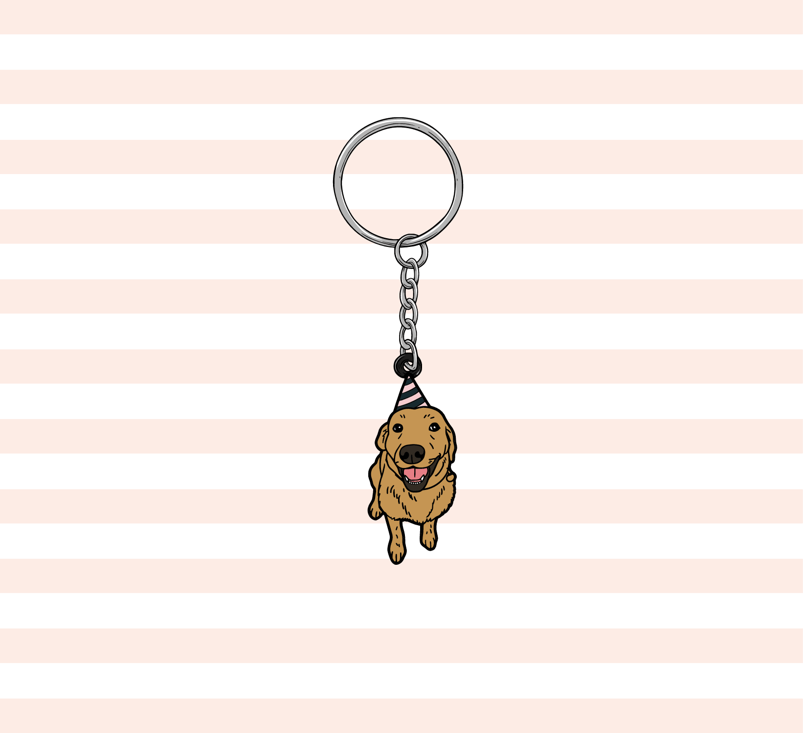 Silver Fox Lab Keyring