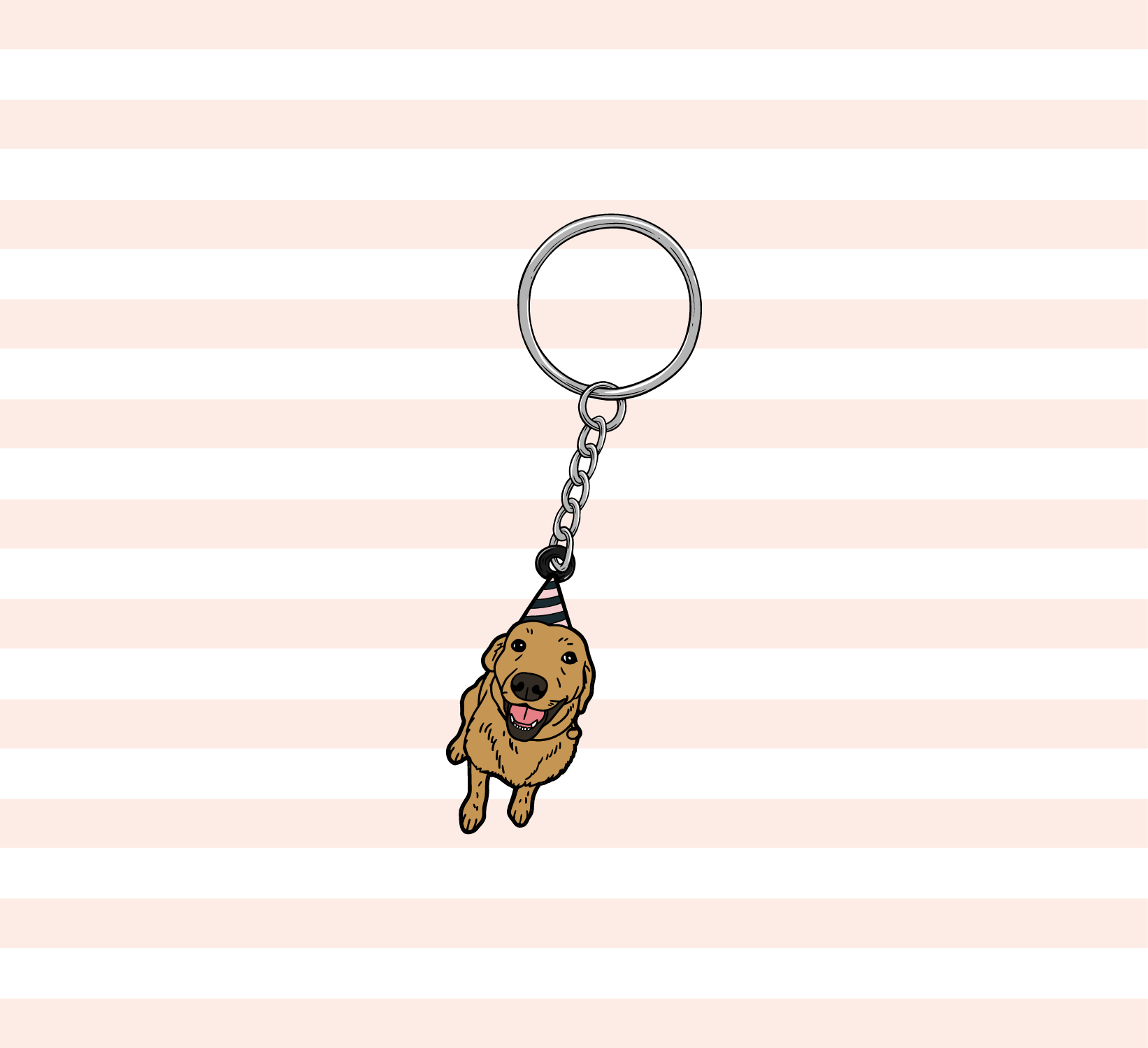 Silver Fox Lab Keyring