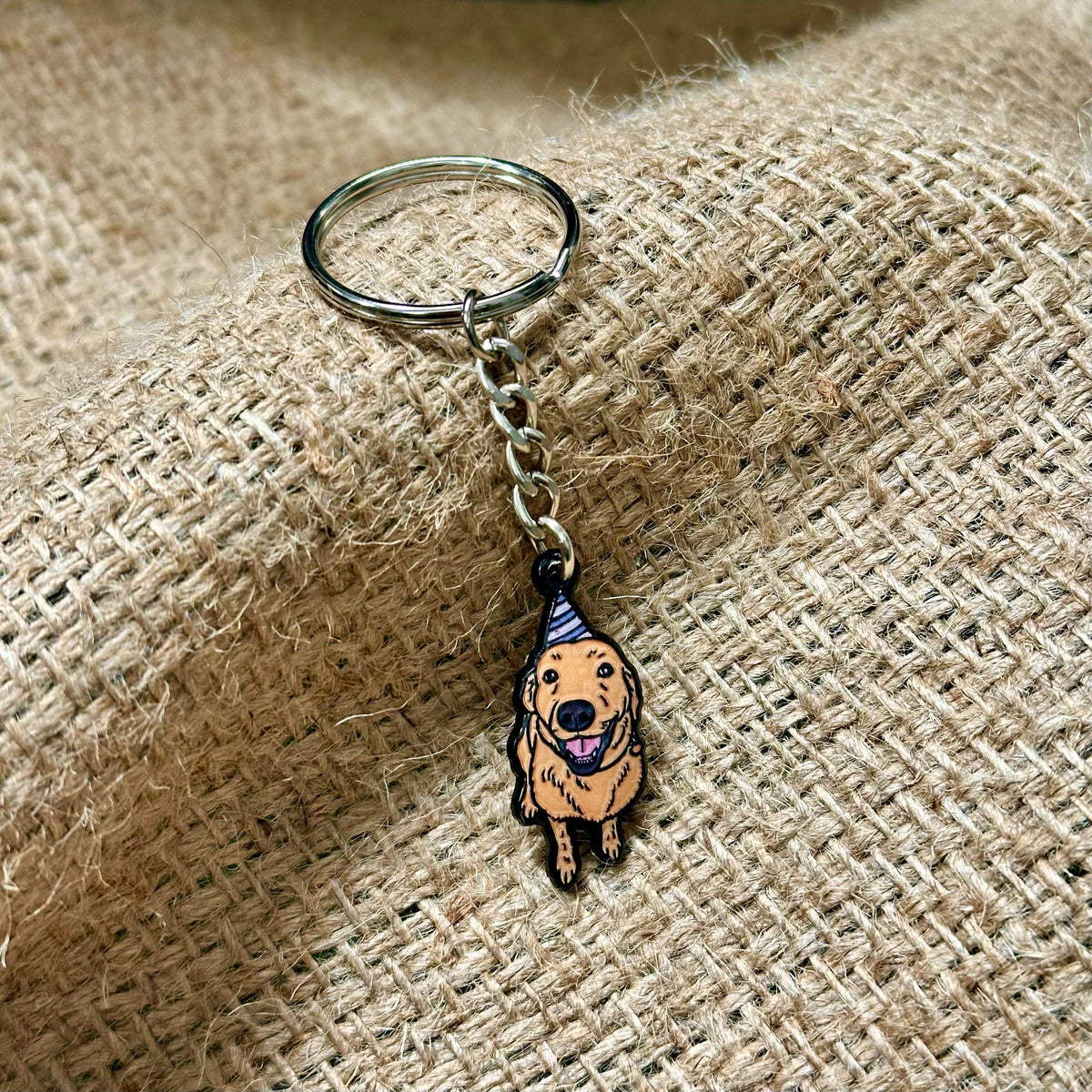 Silver Fox Lab Keyring